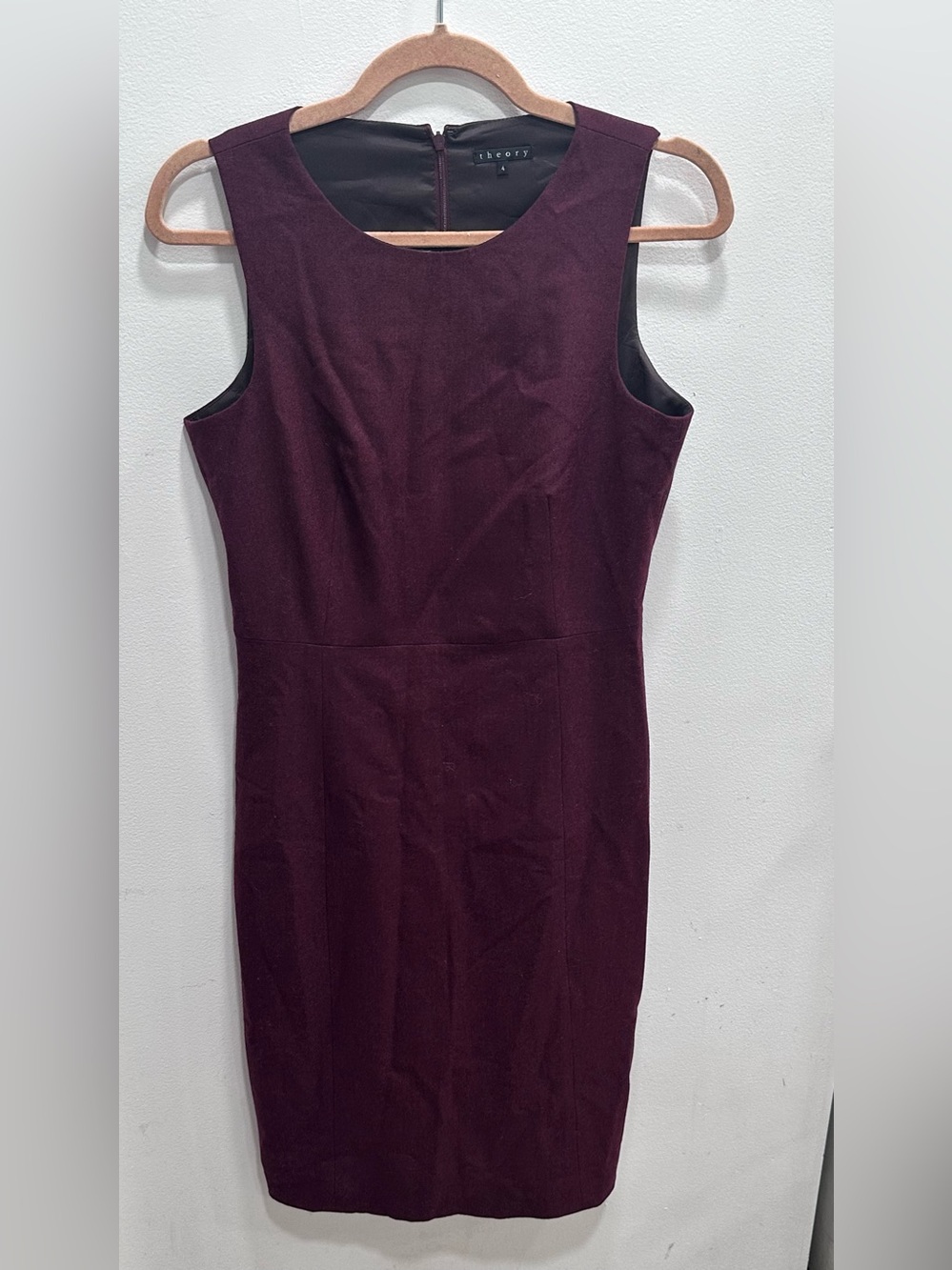 Theory Sleeveless Sheath Wool Dress